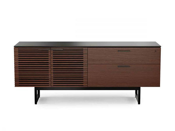corridor office 6529 BDI office storage credenza chocolate walnut